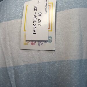 LuLaRoe Light Blue and White Tank Top 3XL
